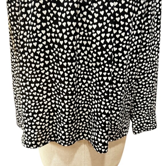 J.Crew Mercantile Black & White Hearts Print Blouse – Size 6 - Picture 3 of 5